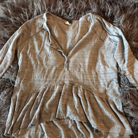 Grey peplum we the free top - Picture 1 of 3